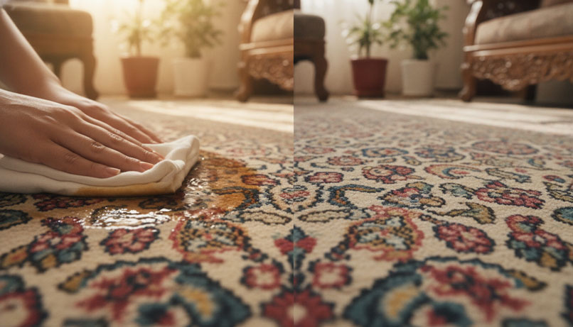 راهنمای پاک کردن لکه از روی فرش